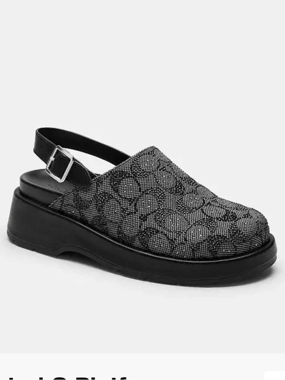 Coach Sculpted C Platform Clog In Crystal Signature Jacquard